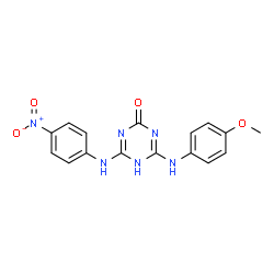 ChemSpider 2D Image | 4-[(4-Methoxyphenyl)amino]-6-[(4-nitrophenyl)amino]-1,3,5-triazin-2(5H)-one | C16H14N6O4