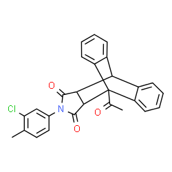 ChemSpider 2D Image | 1-Acetyl-17-(3-chloro-4-methylphenyl)-17-azapentacyclo[6.6.5.0~2,7~.0~9,14~.0~15,19~]nonadeca-2,4,6,9,11,13-hexaene-16,18-dione | C27H20ClNO3