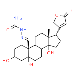 ChemSpider 2D Image | (8xi,9xi,14xi,17alpha,19E)-19-(Carbamoylhydrazono)-3,5,14-trihydroxycard-20(22)-enolide | C24H35N3O6