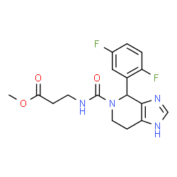 ChemSpider 2D Image | Methyl N-{[4-(2,5-difluorophenyl)-1,4,6,7-tetrahydro-5H-imidazo[4,5-c]pyridin-5-yl]carbonyl}-beta-alaninate | C17H18F2N4O3