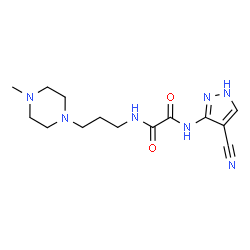 ChemSpider 2D Image | N-(4-Cyano-1H-pyrazol-3-yl)-N'-[3-(4-methyl-1-piperazinyl)propyl]ethanediamide | C14H21N7O2