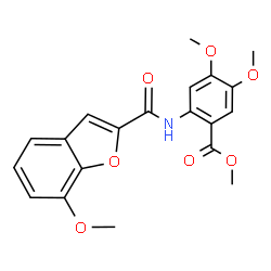 ChemSpider 2D Image | Methyl 4,5-dimethoxy-2-{[(7-methoxy-1-benzofuran-2-yl)carbonyl]amino}benzoate | C20H19NO7