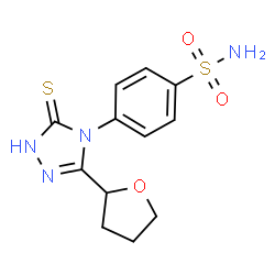 ChemSpider 2D Image | benzenesulfonamide, 4-[3-mercapto-5-(tetrahydro-2-furanyl)-4H-1,2,4-triazol-4-yl]- | C12H14N4O3S2