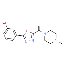 ChemSpider 2D Image | [5-(3-Bromophenyl)-1,3,4-oxadiazol-2-yl](4-methyl-1-piperazinyl)methanone | C14H15BrN4O2