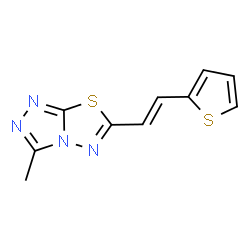 ChemSpider 2D Image | 3-Methyl-6-[(E)-2-(2-thienyl)vinyl][1,2,4]triazolo[3,4-b][1,3,4]thiadiazole | C10H8N4S2