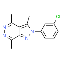 ChemSpider 2D Image | 2-(3-Chlorophenyl)-3,4,7-trimethyl-2H-pyrazolo[3,4-d]pyridazine | C14H13ClN4