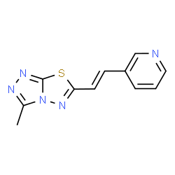 ChemSpider 2D Image | 3-Methyl-6-[(E)-2-(3-pyridinyl)vinyl][1,2,4]triazolo[3,4-b][1,3,4]thiadiazole | C11H9N5S