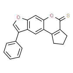 ChemSpider 2D Image | 9-Phenyl-2,3-dihydrocyclopenta[c]furo[3,2-g]chromene-4(1H)-thione | C20H14O2S