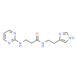 ChemSpider 2D Image | N-[2-(1H-Imidazol-4-yl)ethyl]-N~3~-2-pyrimidinyl-beta-alaninamide | C12H16N6O