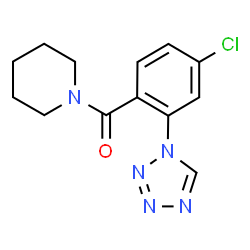 ChemSpider 2D Image | [4-Chloro-2-(1H-tetrazol-1-yl)phenyl](1-piperidinyl)methanone | C13H14ClN5O