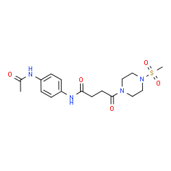 ChemSpider 2D Image | N-(4-Acetamidophenyl)-4-[4-(methylsulfonyl)-1-piperazinyl]-4-oxobutanamide | C17H24N4O5S