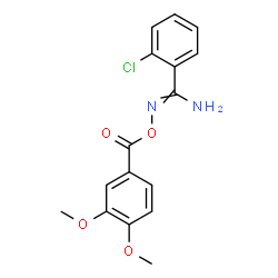 ChemSpider 2D Image | 2-Chloro-N'-[(3,4-dimethoxybenzoyl)oxy]benzenecarboximidamide | C16H15ClN2O4