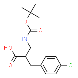 ChemSpider 2D Image | 3-[(tert-Butoxycarbonyl)amino]-2-(4-chlorobenzyl)propanoic acid | C15H20ClNO4