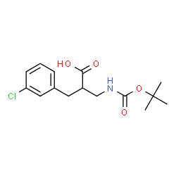 ChemSpider 2D Image | 3-[(tert-Butoxycarbonyl)amino]-2-(3-chlorobenzyl)propanoic acid | C15H20ClNO4