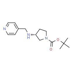 ChemSpider 2D Image | tert-Butyl (3R)-3-[(pyridin-4-ylmethyl)amino]pyrrolidine-1-carboxylate | C15H23N3O2