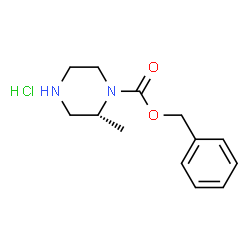 ChemSpider 2D Image | benzyl (R)-2-methylpiperazine-1-carboxylate hydrochloride | C13H19ClN2O2