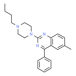 ChemSpider 2D Image | 2-(4-Butyl-1-piperazinyl)-6-methyl-4-phenylquinazoline | C23H28N4