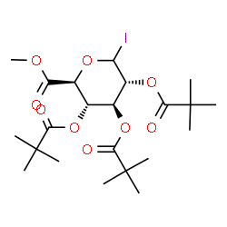 ChemSpider 2D Image | methyl 1-deoxy-1-iodo-2,3,4-tri-O-pivaloylglucopyranuronate | C22H35IO9