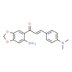 ChemSpider 2D Image | 1-(6-amino-1,3-benzodioxol-5-yl)-3-(4-(N,N-dimethylamino)phenyl)prop-2-en-1-one | C18H18N2O3