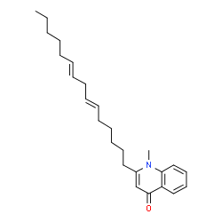 ChemSpider 2D Image | 1-methyl-2-(6,9-pentadecadienyl)-4(1H)-quinolone | C25H35NO