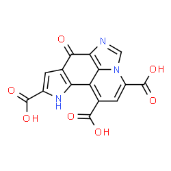ChemSpider 2D Image | 7,10-dihydro-7-oxoimidazo(4,5,1-ij)pyrrolo(2,3-f)quinoline-1,3,9-tricarboxylic acid | C15H7N3O7