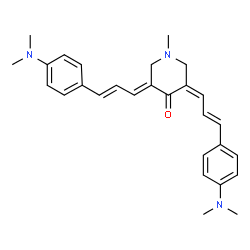 ChemSpider 2D Image | 3,5-bis(3-(4-(dimethylamino)phenyl)prop-2-enylidene)-1-methyl-4-piperidone | C28H33N3O