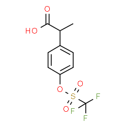 ChemSpider 2D Image | 2-(4-(trifluoromethylsulfonyloxy)phenyl)propanoic acid | C10H9F3O5S