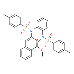 ChemSpider 2D Image | (E)-methyl 2-((1,4-di-p-tosyl-1,2,3,4-tetrahydroquinoxalin-2-ylidene)methyl)benzoate | C31H28N2O6S2