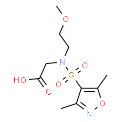 ChemSpider 2D Image | N-[(3,5-Dimethyl-1,2-oxazol-4-yl)sulfonyl]-N-(2-methoxyethyl)glycine | C10H16N2O6S