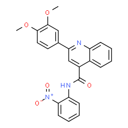 ChemSpider 2D Image | 2-(3,4-Dimethoxyphenyl)-N-(2-nitrophenyl)-4-quinolinecarboxamide | C24H19N3O5