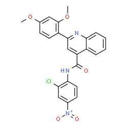 ChemSpider 2D Image | N-(2-Chloro-4-nitrophenyl)-2-(2,4-dimethoxyphenyl)-4-quinolinecarboxamide | C24H18ClN3O5