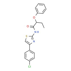 ChemSpider 2D Image | N-[4-(4-Chlorophenyl)-1,3-thiazol-2-yl]-2-phenoxybutanamide | C19H17ClN2O2S