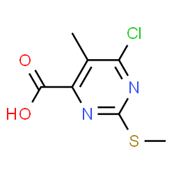 ChemSpider 2D Image | 6-Chloro-5-methyl-2-(methylsulfanyl)-4-pyrimidinecarboxylic acid | C7H7ClN2O2S