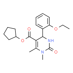 ChemSpider 2D Image | cyclopentyl 4-(2-ethoxyphenyl)-1,6-dimethyl-2-oxo-3,4-dihydropyrimidine-5-carboxylate | C20H26N2O4