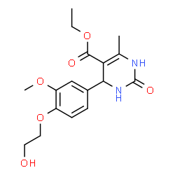 ChemSpider 2D Image | Ethyl 1,2,3,4-tetrahydro-4-[4-(2-hydroxyethoxy)-3-methoxyphenyl]-6-methyl-2-oxo-5-pyrimidinecarboxylate | C17H22N2O6