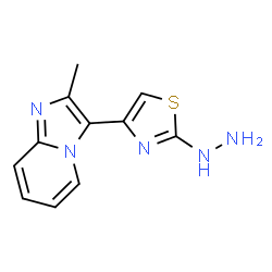 ChemSpider 2D Image | 2-Hydrazinyl-4-(2-methylimidazo[1,2-a]pyridin-3-yl)thiazole | C11H11N5S