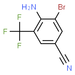ChemSpider 2D Image | 4-Amino-3-bromo-5-(trifluoromethyl)benzonitrile | C8H4BrF3N2