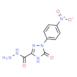 ChemSpider 2D Image | 1-(4-Nitrophenyl)-5-oxo-2,5-dihydro-1H-1,2,4-triazole-3-carbohydrazide | C9H8N6O4