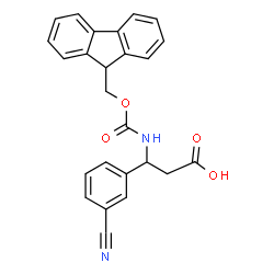 ChemSpider 2D Image | 3-(3-Cyanophenyl)-3-{[(9H-fluoren-9-ylmethoxy)carbonyl]amino}propanoic acid | C25H20N2O4