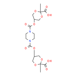 ChemSpider 2D Image | 5,5'-[1,4-Piperazinediylbis(carbonyloxy)]bis(2-methyl-1,3-dioxane-2-carboxylic acid) | C18H26N2O12