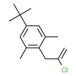 ChemSpider 2D Image | 2-(2-Chloro-2-propen-1-yl)-1,3-dimethyl-5-(2-methyl-2-propanyl)benzene | C15H21Cl