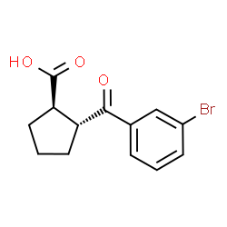 ChemSpider 2D Image | (1R,2R)-2-(3-Bromobenzoyl)cyclopentanecarboxylic acid | C13H13BrO3