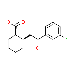 ChemSpider 2D Image | (1R,2R)-2-[2-(3-Chlorophenyl)-2-oxoethyl]cyclohexanecarboxylic acid | C15H17ClO3