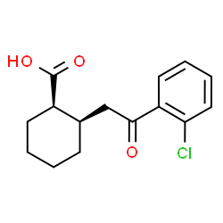 ChemSpider 2D Image | (1R,2R)-2-[2-(2-Chlorophenyl)-2-oxoethyl]cyclohexanecarboxylic acid | C15H17ClO3
