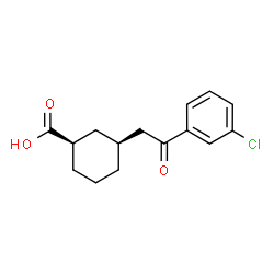 ChemSpider 2D Image | (1R,3S)-3-[2-(3-Chlorophenyl)-2-oxoethyl]cyclohexanecarboxylic acid | C15H17ClO3