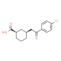 ChemSpider 2D Image | (1R,3S)-3-[2-(4-Chlorophenyl)-2-oxoethyl]cyclohexanecarboxylic acid | C15H17ClO3