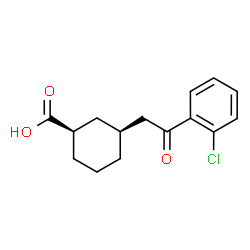 ChemSpider 2D Image | (1R,3S)-3-[2-(2-Chlorophenyl)-2-oxoethyl]cyclohexanecarboxylic acid | C15H17ClO3