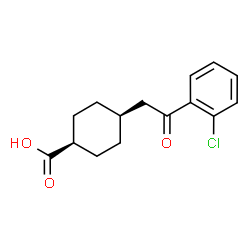 ChemSpider 2D Image | cis-4-[2-(2-Chlorophenyl)-2-oxoethyl]cyclohexanecarboxylic acid | C15H17ClO3