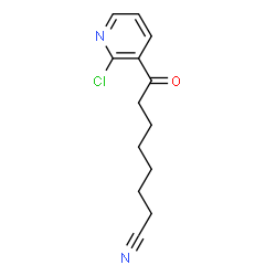 ChemSpider 2D Image | 8-(2-Chloro-3-pyridinyl)-8-oxooctanenitrile | C13H15ClN2O