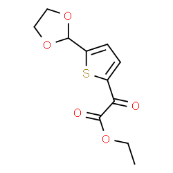 ChemSpider 2D Image | Ethyl 5-(1,3-Dioxolan-2-yl)-2-thenoylformate | C11H12O5S